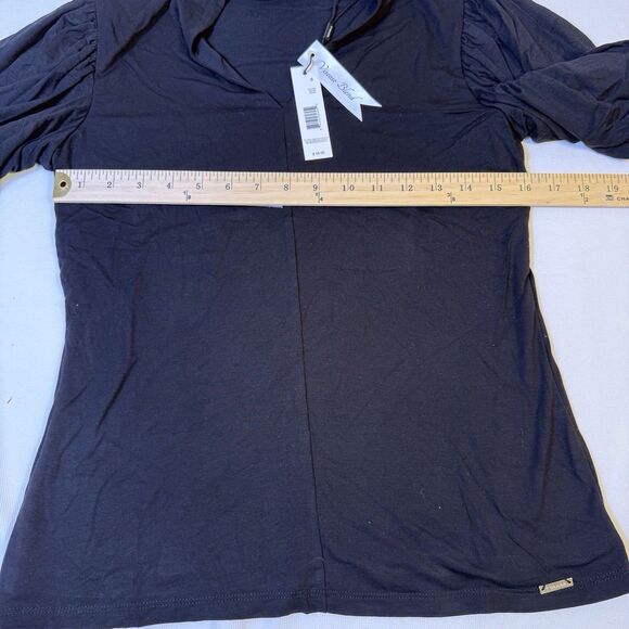 Tahari Women's Pleated Balloon Short Sleeve Blouse Shirt Black Size Small NWT - Picture 7 of 12